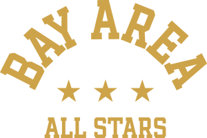 Gold text with the words Bay Area All Stars